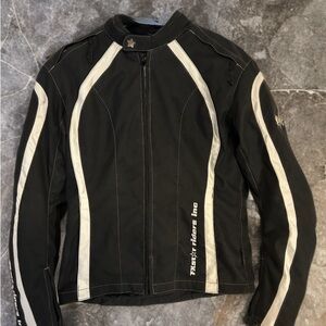FXR Women’s size 8 Racing Jacket. Black and White. Snowmobile Winter Sport